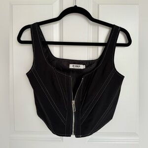 Black Cropped Corset Top Size 4